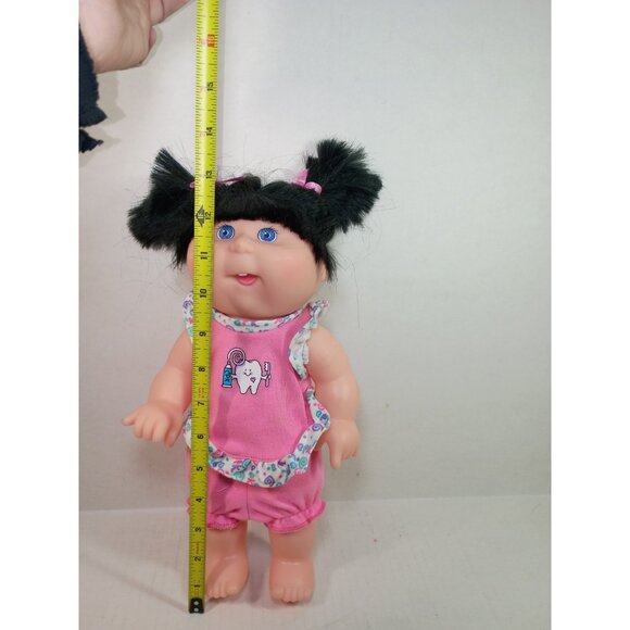 Vtg 1996 Cabbage Patch Kids Brushin' Teeth Baby Doll Vinyl Body 13" Black Hair - Picture 6 of 9